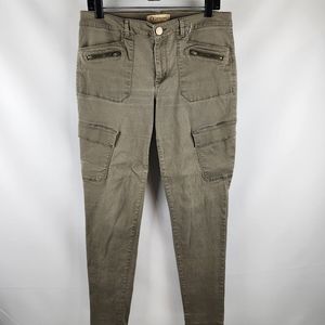 Democracy Womens Mid-Rise Cargo Utility Pants Tan Beige Size 14 (33x28)